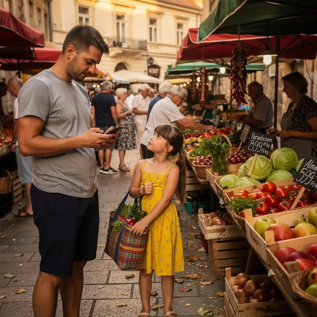 Család együtt beszélget a pénzügyi céljaikról egy parkban.